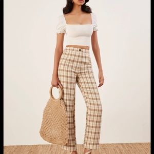 Reformation Verano Pant in Plaid